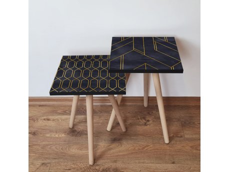 HANAH HOME Set 2 stočića 2Shp436 Black