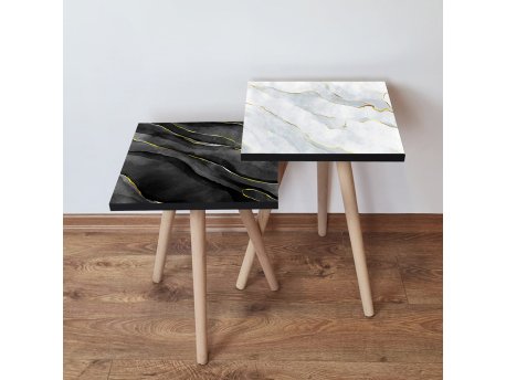 HANAH HOME Set 2 stočića 2Shp440 Black