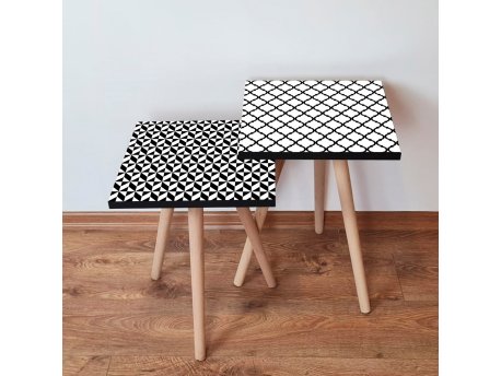 HANAH HOME Set 2 stočića 2Shp447 Black