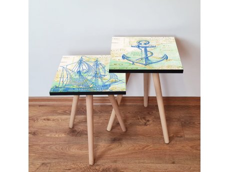 HANAH HOME Set 2 stočića 2Shp454 Multicolor