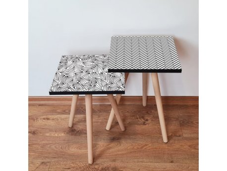 HANAH HOME Set 2 stočića 2Shp473 Black