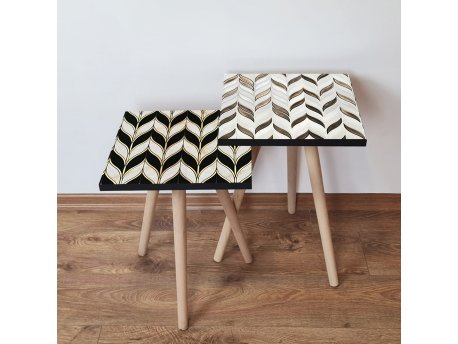 HANAH HOME Set 2 stočića 2Shp492 Black