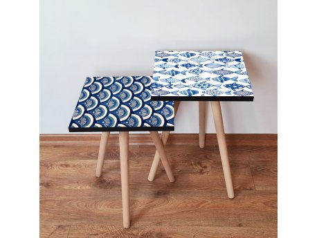 HANAH HOME Set 2 stočića 2Shp493 Navy Blue