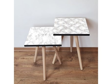 HANAH HOME Set 2 stočića 2Shp506 Black