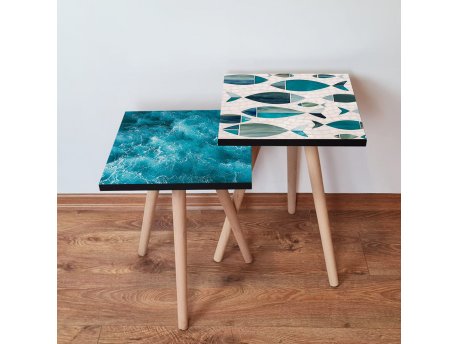 HANAH HOME Set 2 stočića 2Shp522 Blue
