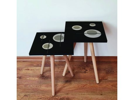 HANAH HOME Set 2 stočića 2Shp65 Black