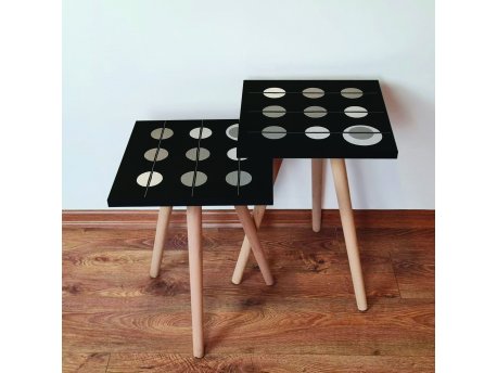 HANAH HOME Set 2 stočića 2Shp66 Black