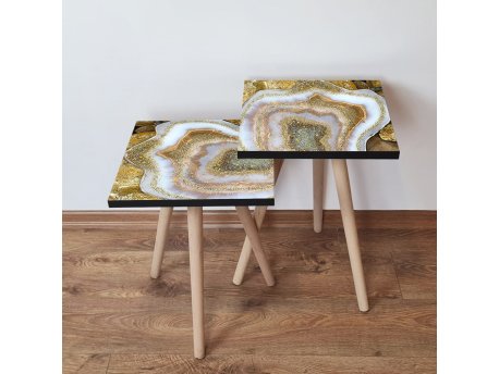 HANAH HOME Set 2 stočića 2Shp78 Gold