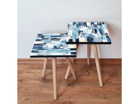 HANAH HOME Set 2 stočića 2Shp82 Blue