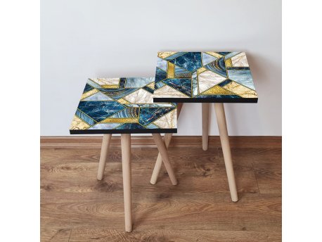 HANAH HOME Set 2 stočića 2Shp84 Navy Blue