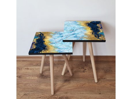 HANAH HOME Set 2 stočića 2Shp92 Navy Blue