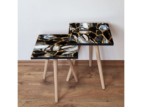 HANAH HOME Set 2 stočića 2Shp99 Black