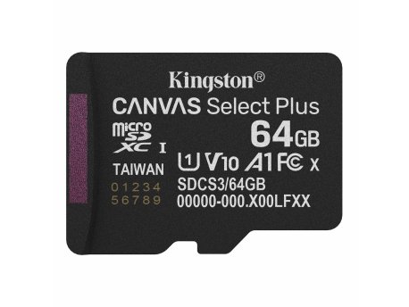 KINGSTON 64GB, MicroSD, Canvas Select Plus (SDCS3/64GBSP)