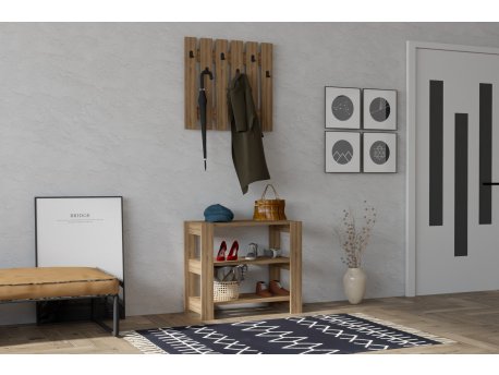 HANAH HOME Hall Stand zidni čiviluk Friends Walnut
