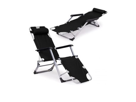 ModernHome Ležaljka za plažu 2u1 black