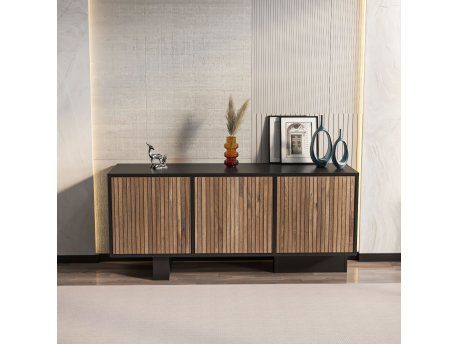 HANAH HOME Sideboard komoda Monaco Black Light Walnut