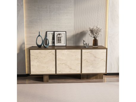 HANAH HOME Sideboard komoda Monaco Walnut Travertine