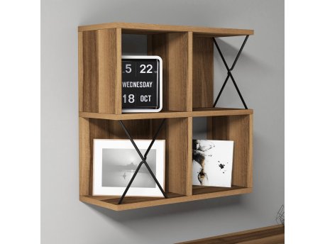 HANAH HOME Zidna polica Extra Walnut