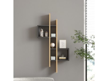 HANAH HOME Zidna polica Emse Sapphire Oak Anthracite