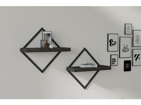 HANAH HOME Zidna polica Sezo Anthracite