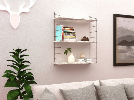 HANAH HOME Zidna polica Armoni 3'lu Carrara Marble