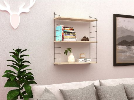 HANAH HOME Zidna polica Armoni 3'lu Travertine