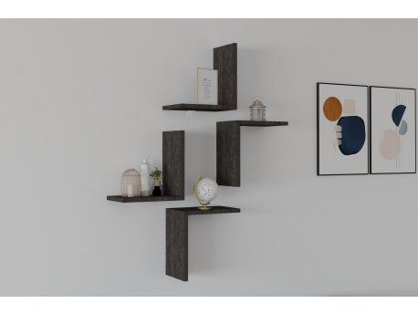 HANAH HOME Zidna polica Face Anthracite