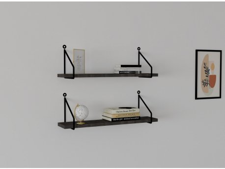 HANAH HOME Zidna polica Reco Anthracite