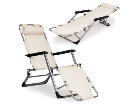 MultiGarden Baštenska ležaljka za plažu 2u1, bež OUTLET