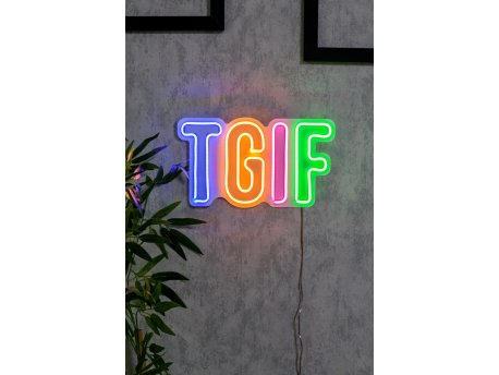 WALLXPERT Dekorativna plastična LED rasveta TGIF Multicolor
