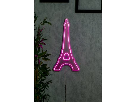 WALLXPERT Dekorativna plastična LED rasveta Eiffel Tower Paris Pink