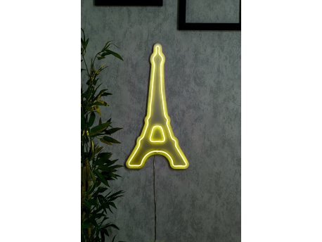 WALLXPERT Dekorativna plastična LED rasveta Eiffel Tower Paris Yellow