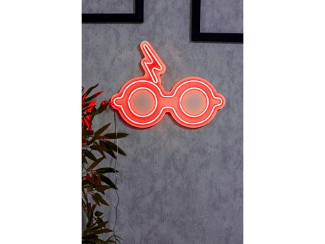 WALLXPERT Dekorativna plastična LED rasveta Glasses And Scar Red