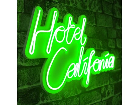 WALLXPERT Dekorativna plastična LED rasveta Hotel California Green