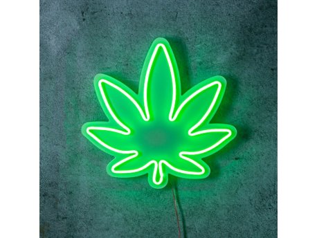 WALLXPERT Dekorativna plastična LED rasveta 420 Cannabis Green