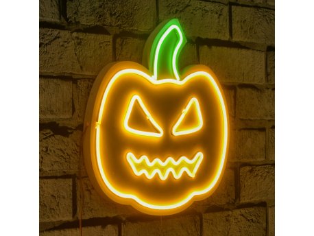 WALLXPERT Dekorativna plastična LED rasveta Pumpkin Yellow Green