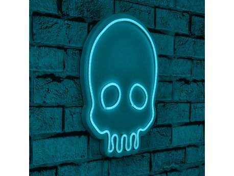 WALLXPERT Dekorativna plastična LED rasveta Skull Blue