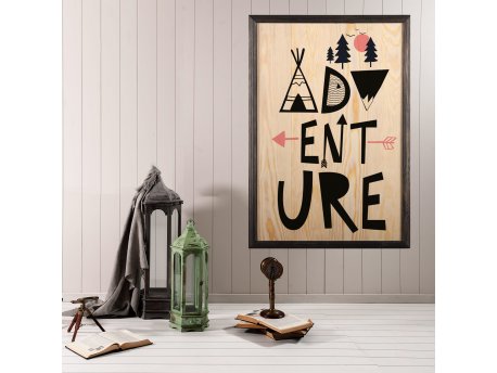 WALLXPERT Dekorativna uramljena drvena slika Adventure XL