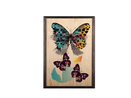 WALLXPERT Dekorativna uramljena drvena slika Butterfly Dream XL