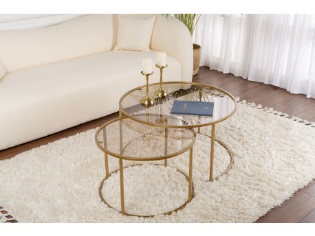 HANAH HOME Set stočića Aurum 80 60 Gold Bronze
