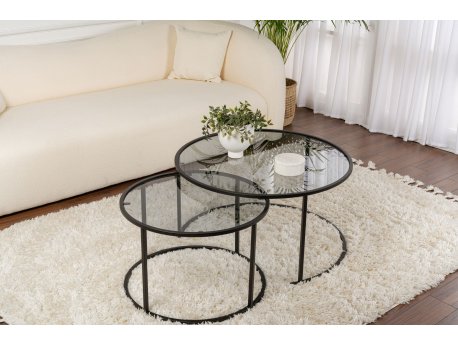 HANAH HOME Set stočića Aurum 80 60 Black Grey