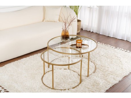 HANAH HOME Set stočića Aurum 80 60 Gold Transparent