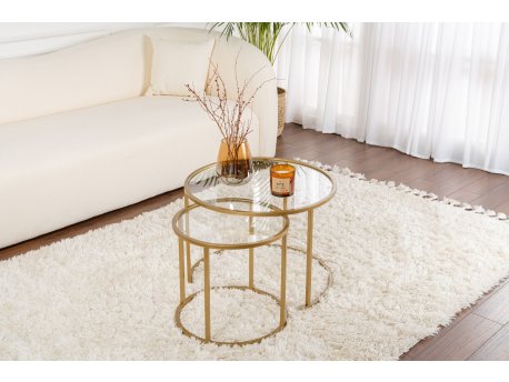 HANAH HOME Set stočića Aurum 60 42 Gold Transparent