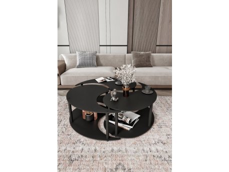HANAH HOME Set stočića Yin Yang 3 70 Black