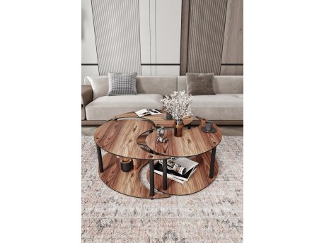 HANAH HOME Set stočića Yin Yang 3 70 Walnut