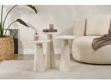 HANAH HOME Set stočića Lilyum (57 + 52 + 47) White