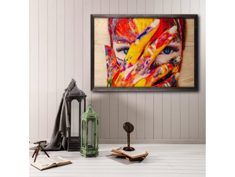 WALLXPERT Dekorativna uramljena drvena slika Colorful XL