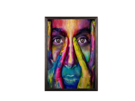 WALLXPERT Dekorativna uramljena drvena slika Face Color XL