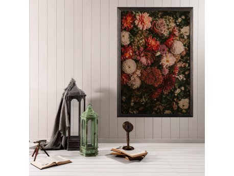 WALLXPERT Dekorativna uramljena drvena slika Flower mix XL