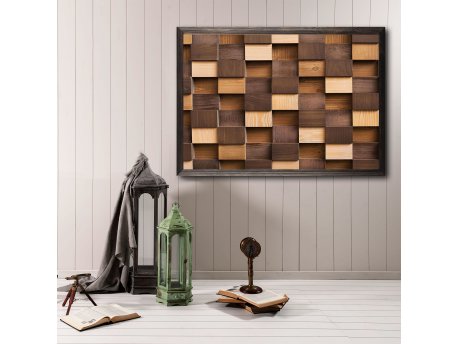 WALLXPERT Dekorativna uramljena drvena slika Light and Dark XL